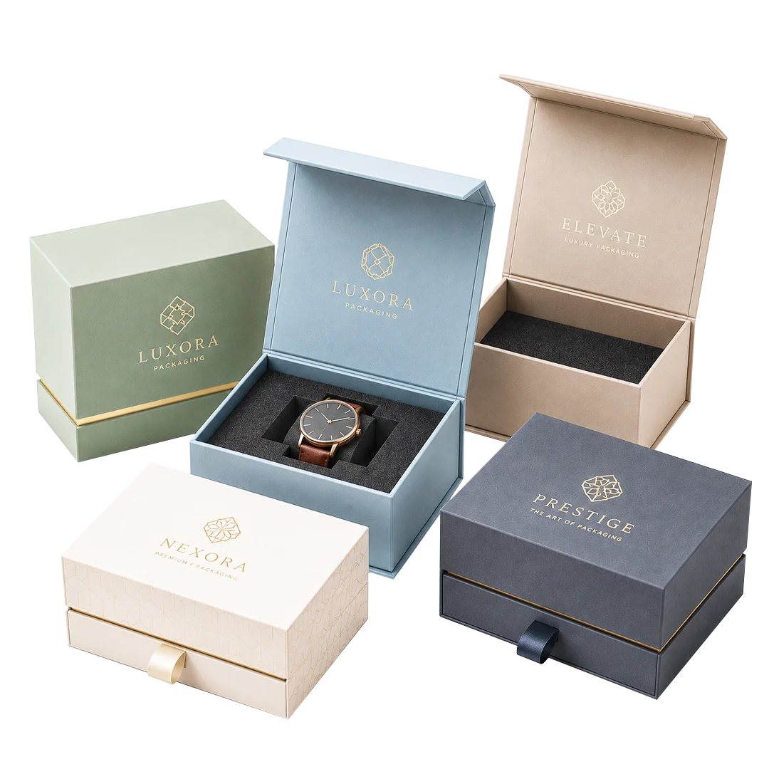 Custom magnetic closure rigid box style for luxury packaging