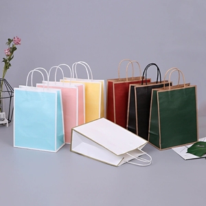 Groceries Packaging Classic Kraft Paper Bags Custom Gift Bags Screen Printing