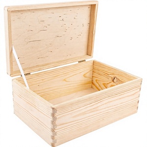 Wholesale Creative Deco Modern Wooden Box Lid Baby Keepsake Box