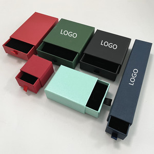 Recyclable Rigid Grey Board Square Paper Sliding Drawer Box Packaging Premium Gift Box for Jewelry Customized LOGO