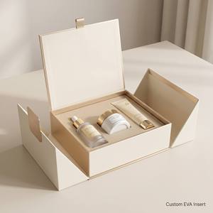 Custom Gatefold Magnetic Rigid Gift Box With EVA Insert, Soft-Touch Paper & Debossed Logo For Skincare Cosmetic Packaging