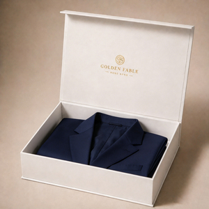 CRD Luxury Magnetic Box For Clothing Rigid Paper Packaging With Black Magnetic Closure And Foam Insert Custom