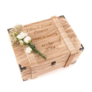 Keepsake Box Engraved Wooden Wedding Gift Memory Chest